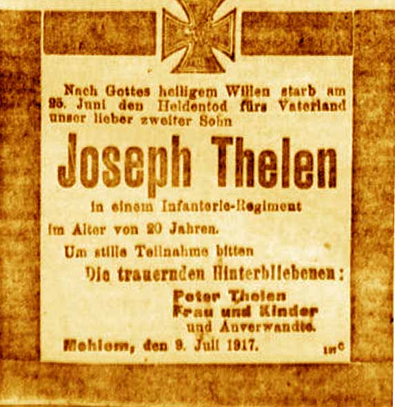Anzeige in der Deutschen Reichs-Zeitung vom 12. Juli 1917