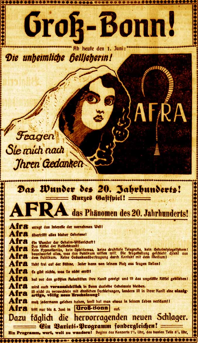 Anzeige im General-Anzeiger vom 1. Juni 1917