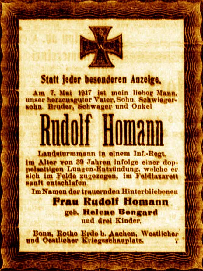 Anzeige im General-Anzeiger vom 13. Mai 1917