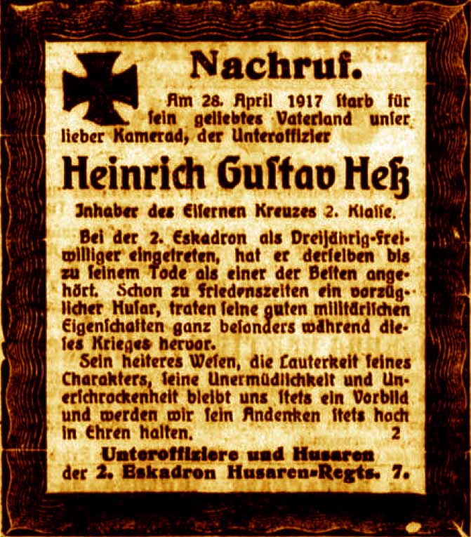 Anzeige im General-Anzeiger vom 29. Mai 1917