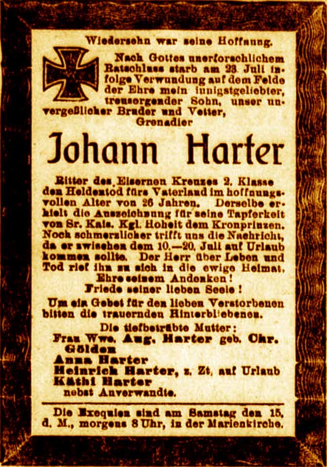 Anzeige im General-Anzeiger vom 11. September 1917