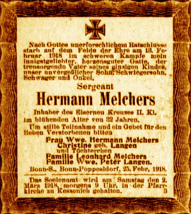 Anzeige im General-Anzeiger vom 27. Februar 1918