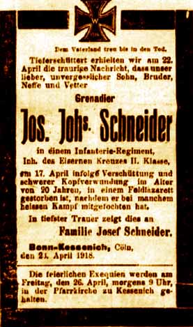 Anzeige in der Deutschen Reichs-Zeitung vom 24. April 1918