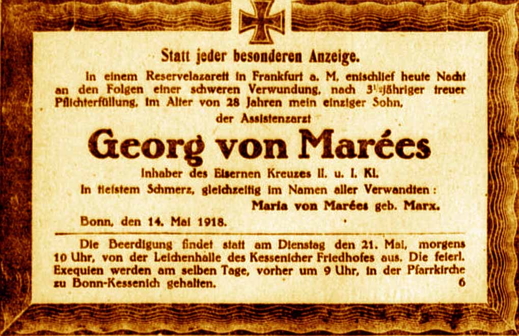 Anzeige im General-Anzeiger vom 18. Mai 1918