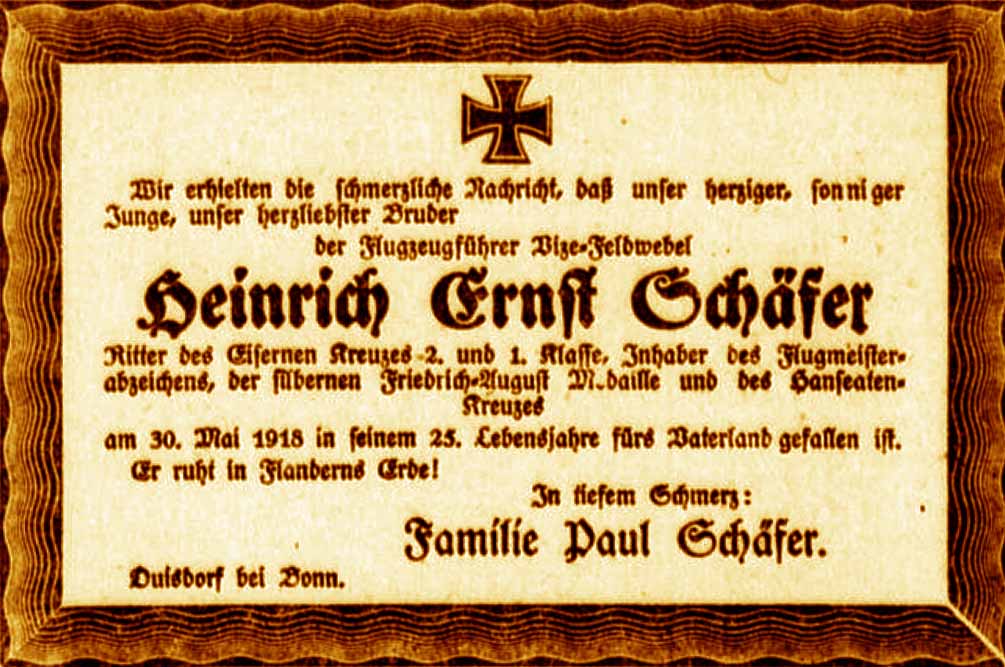 Anzeige im General-Anzeiger vom 11. Juni 1918