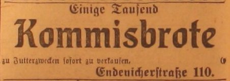 Anzeige im General-Anzeiger vom 20. August 1914