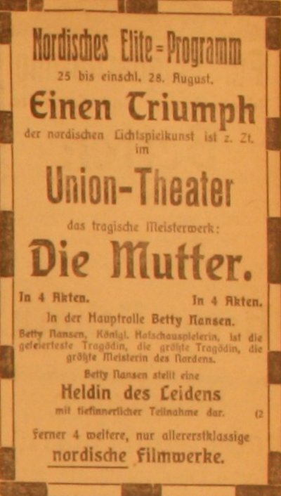 Anzeige im General-Anzeiger vom 25. August 1914