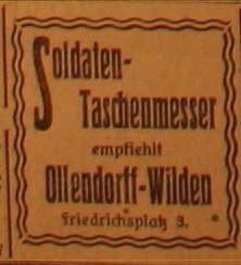 Anzeige im GA vom 9. August 1914