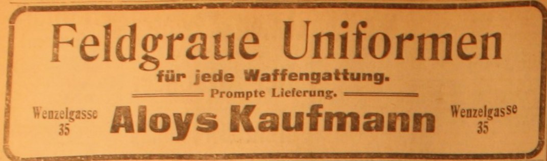 Anzeige im Bonner General-Anzeiger vom 10. August 1914