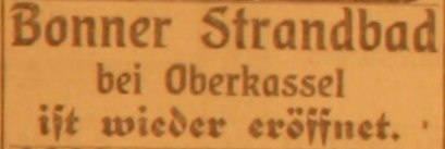 Anzeige im Bonner General-Anzeiger vom 12. August 1914