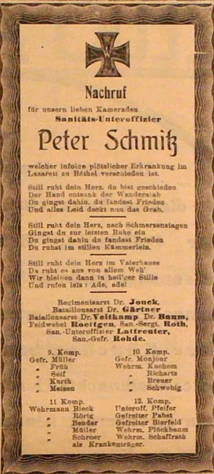 Anzeige im General-Anzeiger vom 4. Dezember 1914