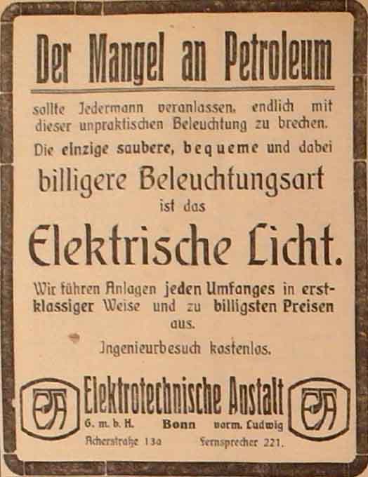 Anzeige im General-Anzeiger vom 6. Dezember 1914