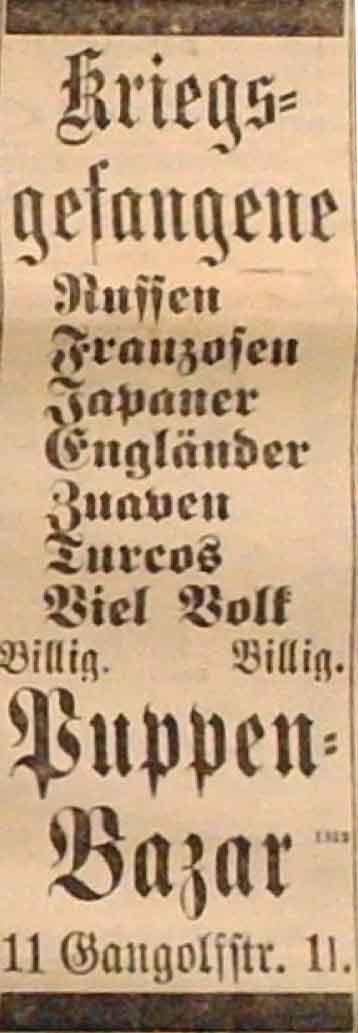Anzeige im General-Anzeiger vom 13. Dezember 1914