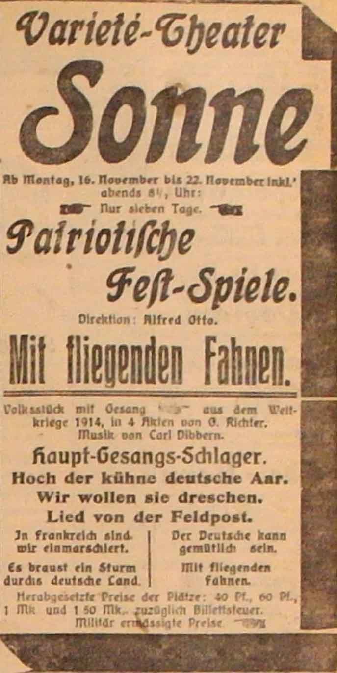 Anzeige im General-Anzeiger vom 16. Dezember 1914