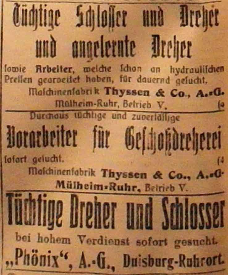 Anzeige im General-Anzeiger vom 17. Dezember 1914