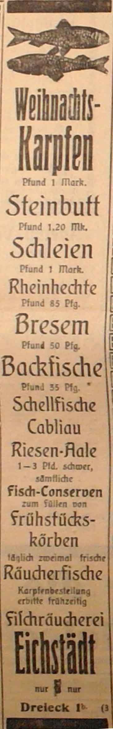 Anzeige im General-Anzeiger vom 23. Dezember 1914