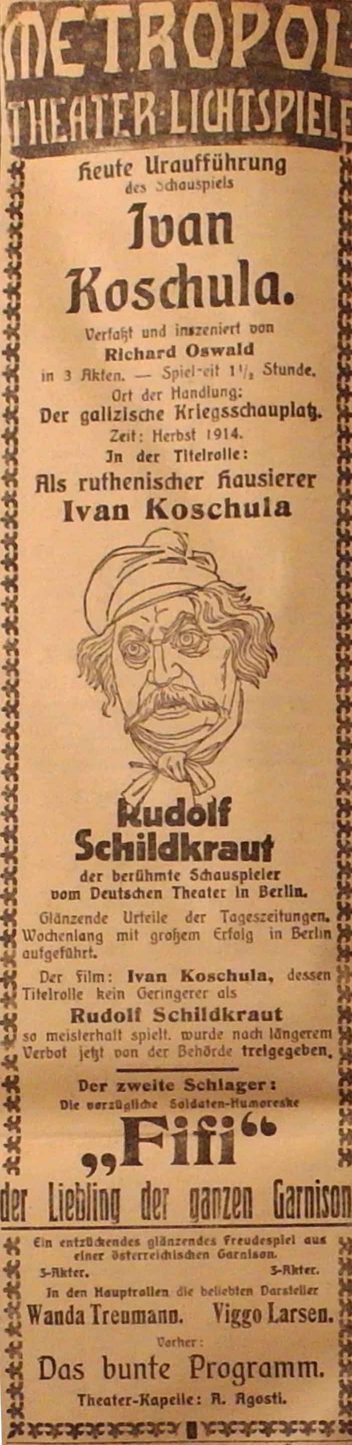 Anzeige im General-Anzeiger vom 29. Dezember 1914