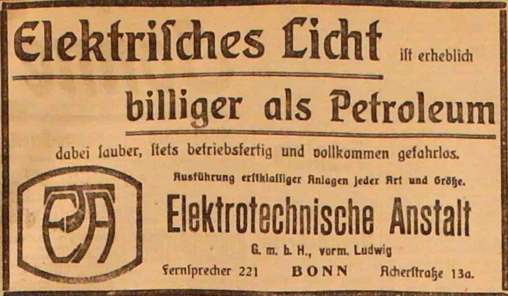 Anzeige im General-Anzeiger vom 3. November 1914