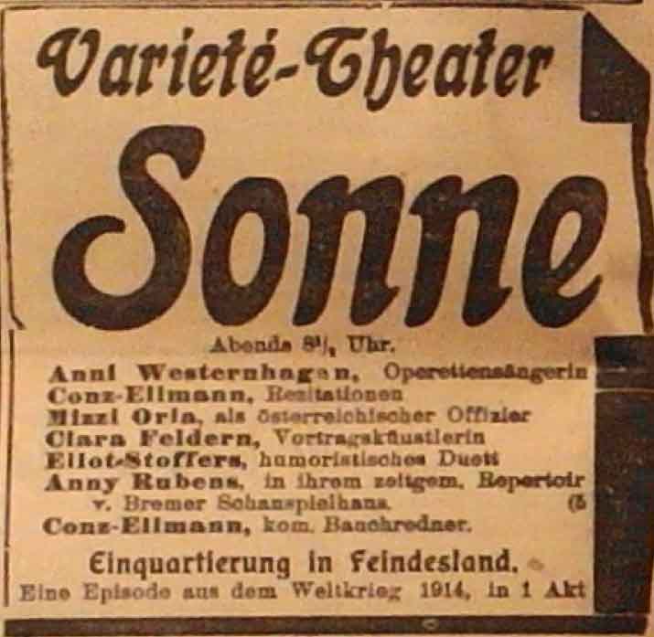 Anzeige im General-Anzeiger vom 6. November 1914