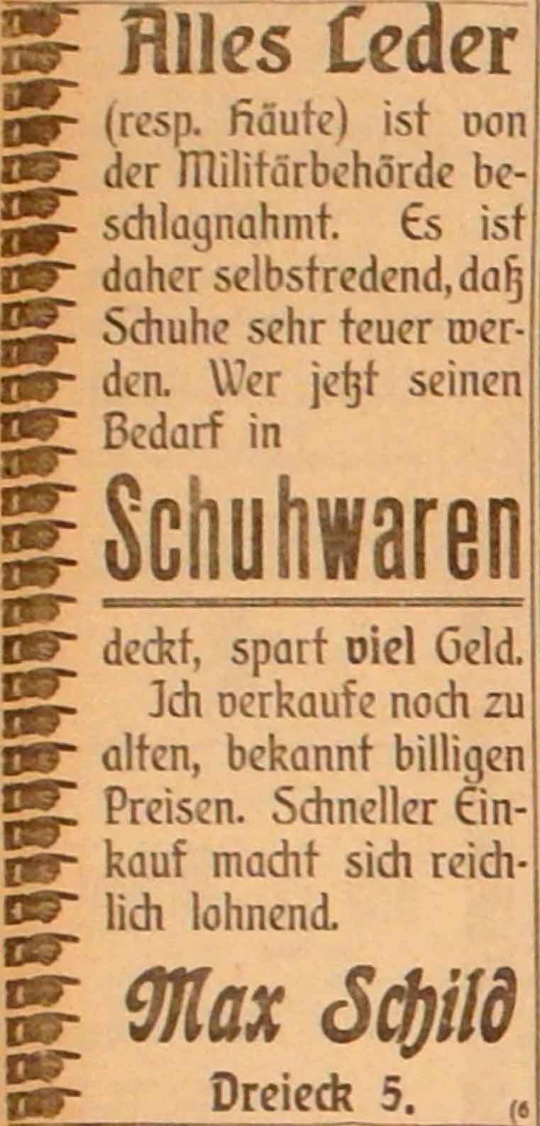Anzeige im General-Anzeiger vom 21. November 1914