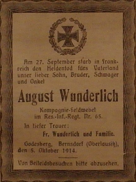 Anzeige im General-Anzeiger vom 5. Oktober 1914