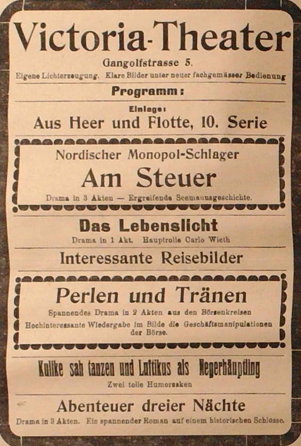 Anzeige in der Deutschen Reichs-Zeitung vom 22. Oktober 1914