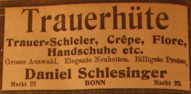 Anzeige im General-Anzeiger vom 9. September 1914
