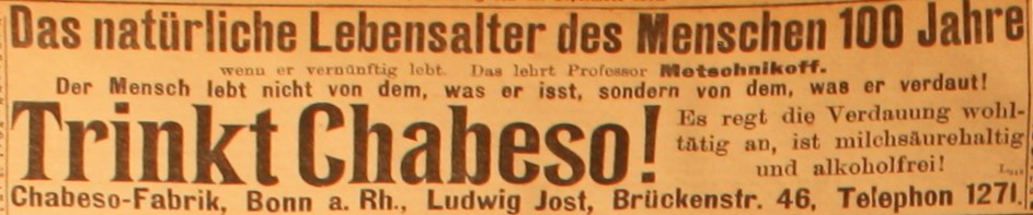 Anzeige in der Deutschen Reichszeitung vom 15. September 1914