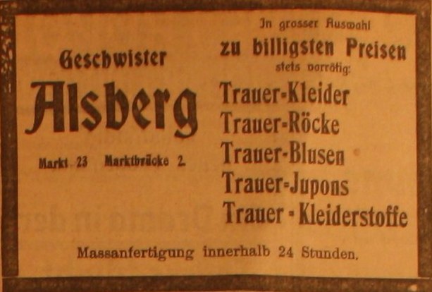 Anzeige im General-Anzeiger vom 22. September 1914