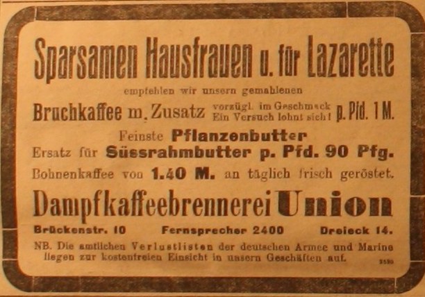 Anzeige in der Deutschen Reichszeitung vom 26 September 1914