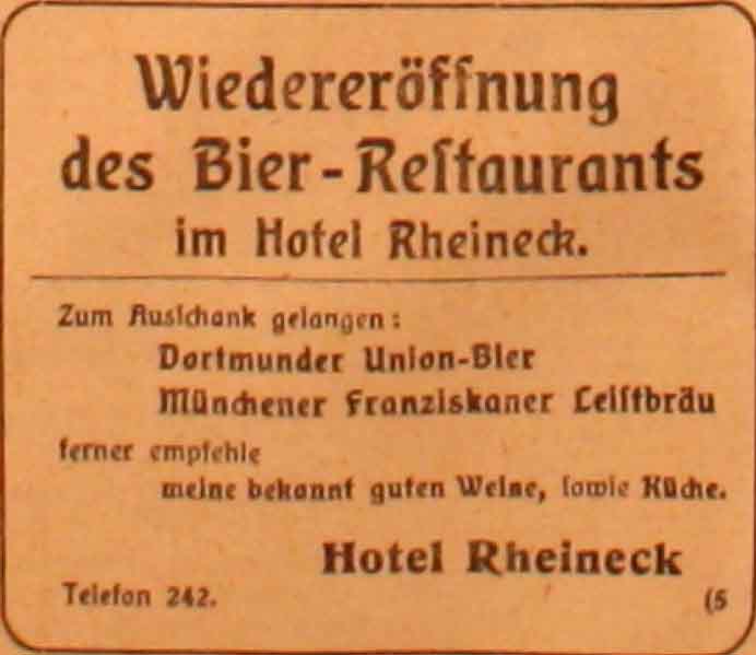 Anzeige im General-Anzeiger vom 2. April 1915