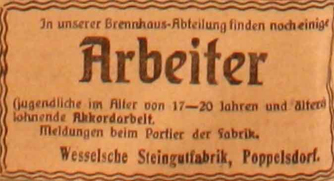 Anzeige im General-Anzeiger vom 10. April 1915
