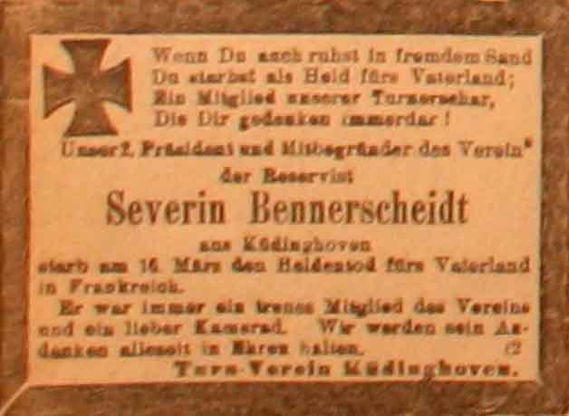 Anzeige im General-Anzeiger vom 13. April 1915
