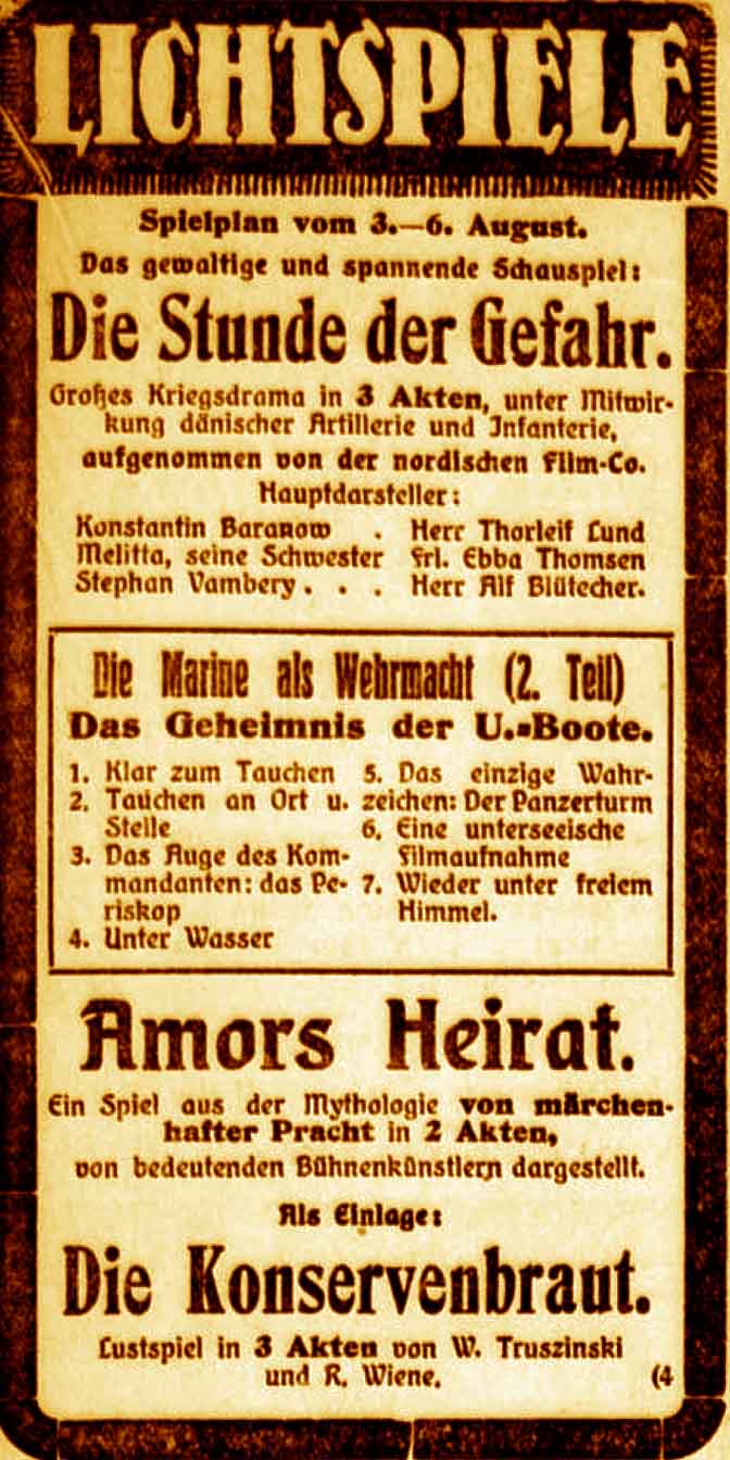 Anzeige im General-Anzeiger vom 5. August 1915