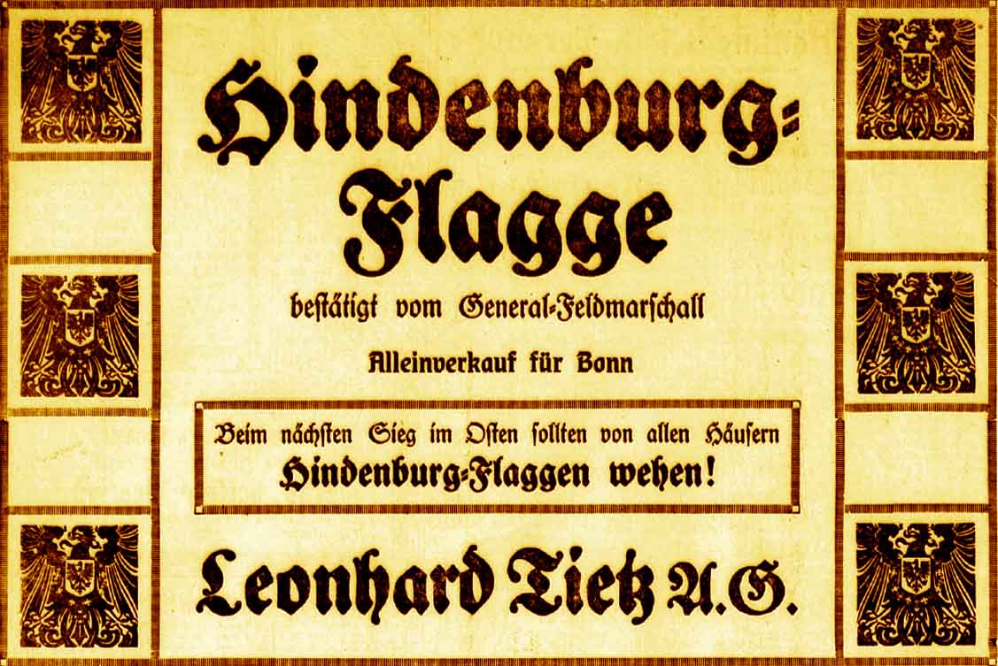 Anzeige im General-Anzeiger vom 6. August 1915