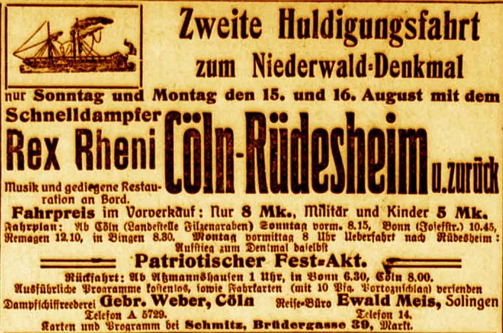 Anzeige im General-Anzeiger vom 12. August 1915