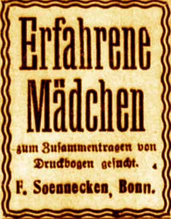 Anzeige im General-Anzeiger vom 9. Dezember 1915