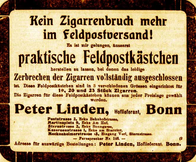 Anzeige im General-Anzeiger vom 19. Dezember 1915