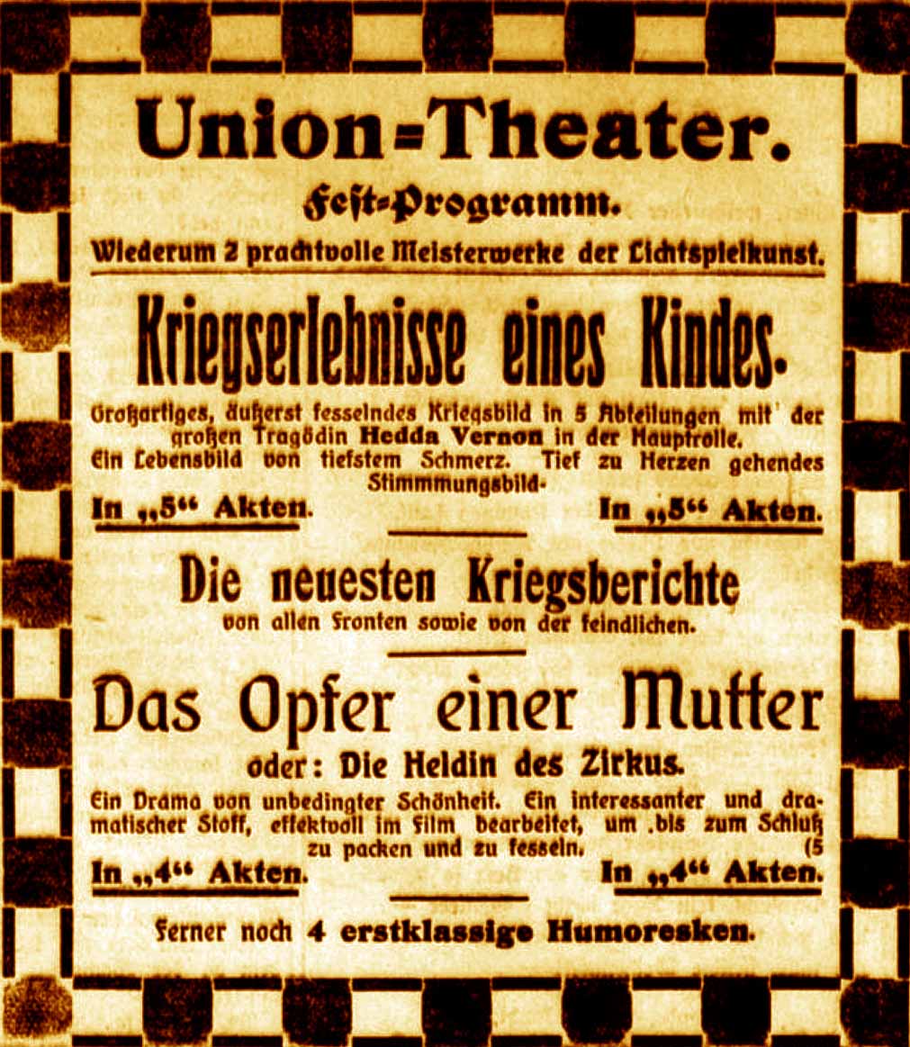 Anzeige im General-Anzeiger vom 24. Dezember 1915