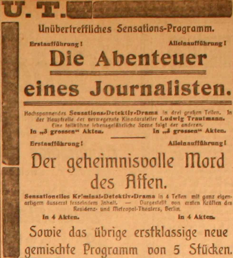 Anzeige im General-Anzeiger vom 2. Februar 1915