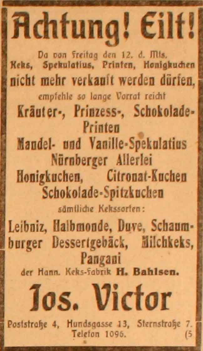 Anzeige im General-Anzeiger vom 5. Februar 1915