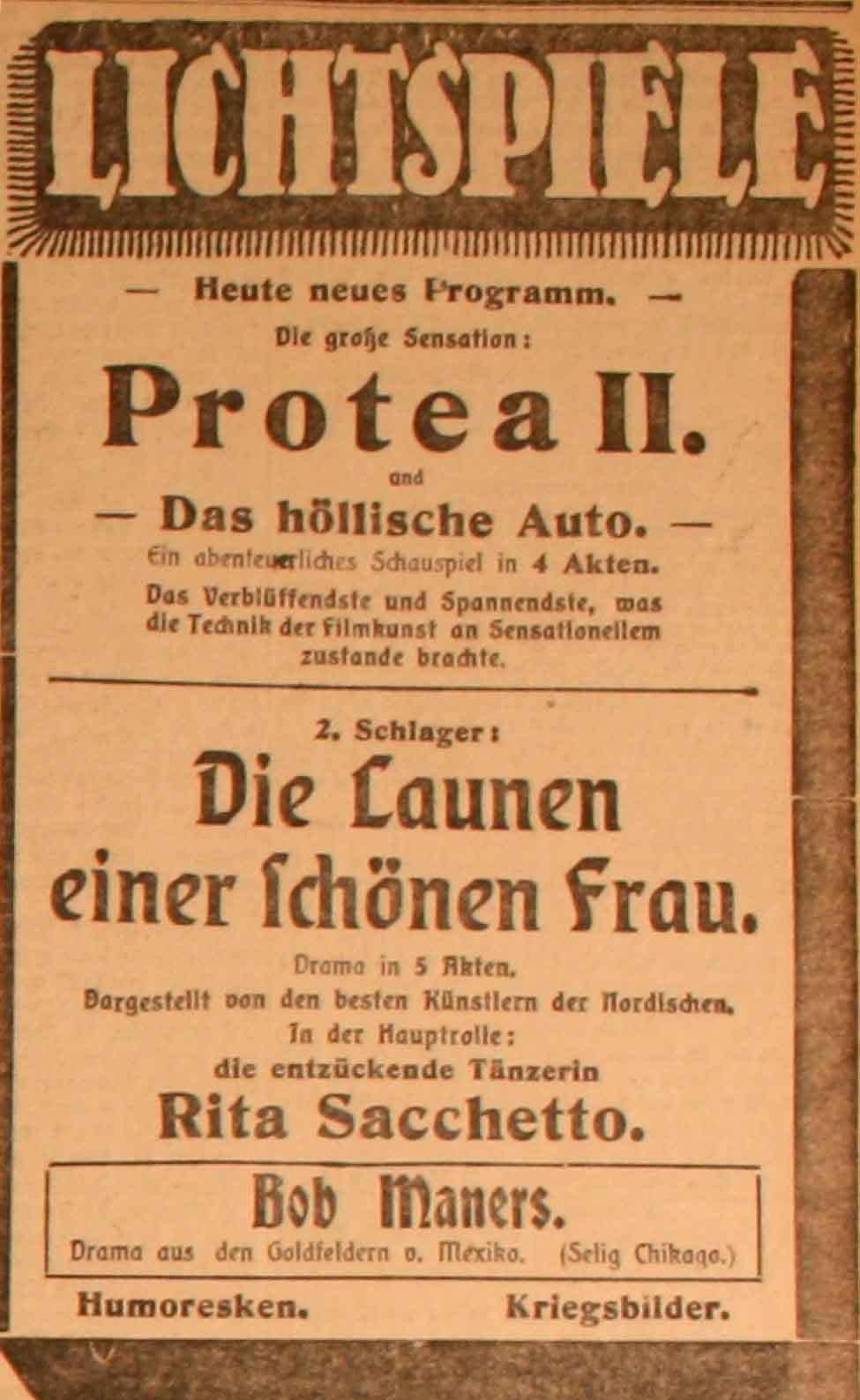 Anzeige im General-Anzeiger vom 11. Februar 1915