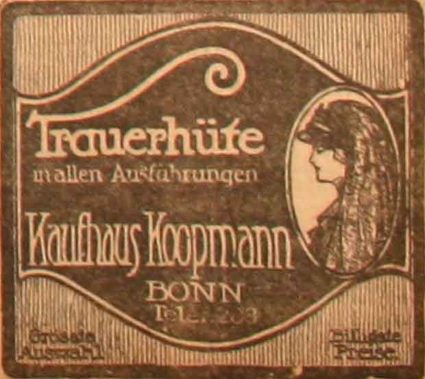 Anzeige im General-Anzeiger vom 19. Februar 1915