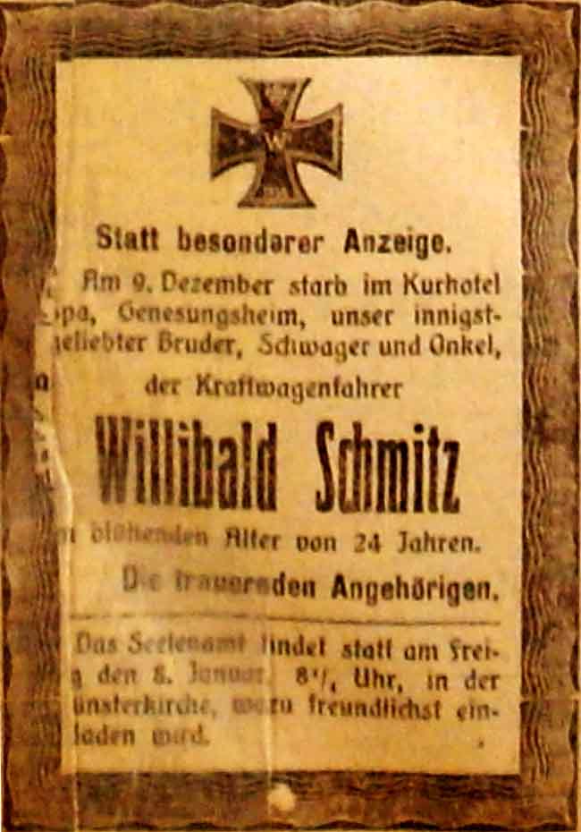 Anzeige im General-Anzeiger vom 7. Januar 1915