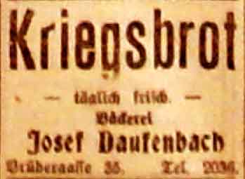 Anzeige im General-Anzeiger vom 8. Januar 1915