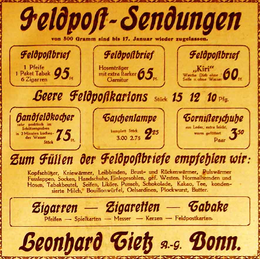 Anzeige im General-Anzeiger vom 12. Januar 1915