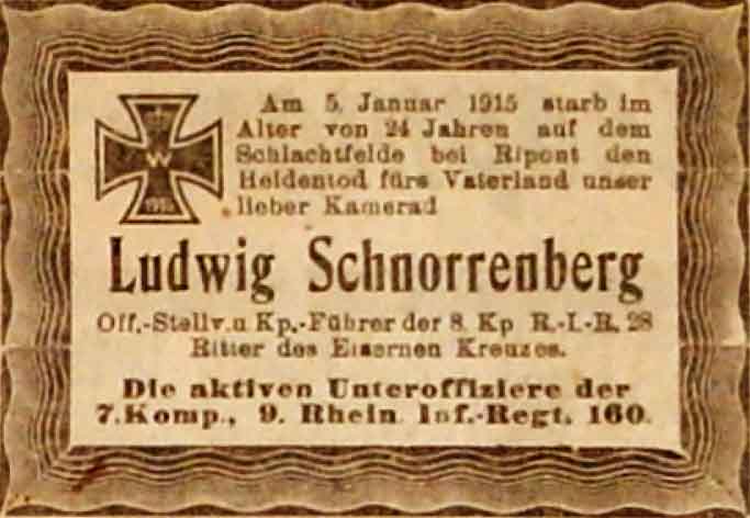 Anzeige im General-Anzeiger vom 20. Januar 1915