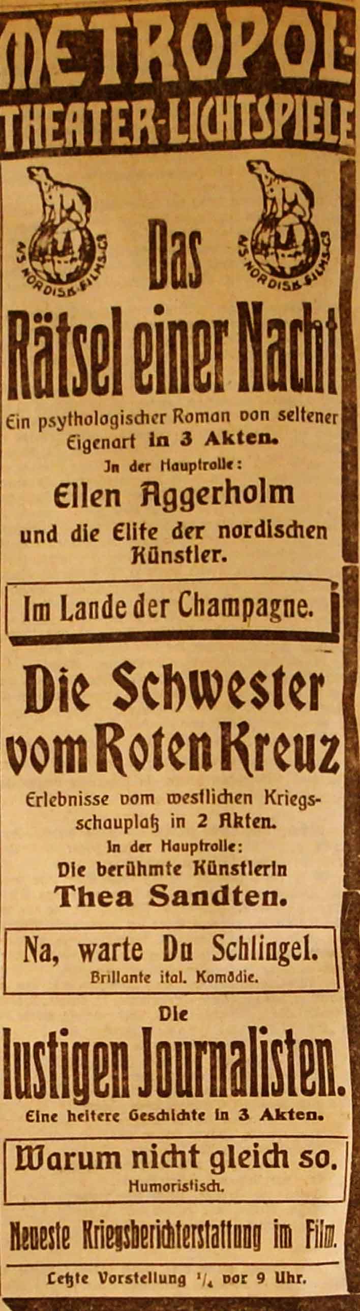 Anzeige im General-Anzeiger vom 23. Januar 1915