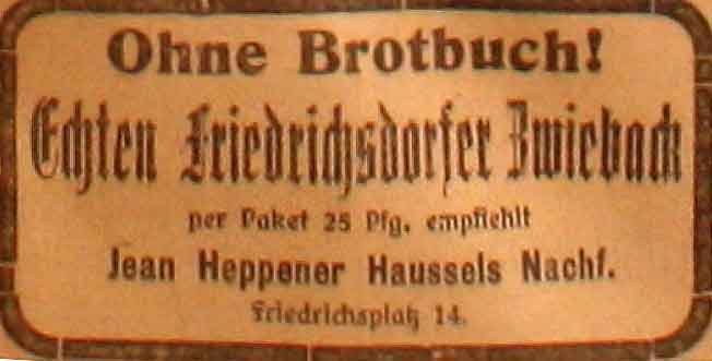Anzeige im General-Anzeiger vom 7. Juli 1915
