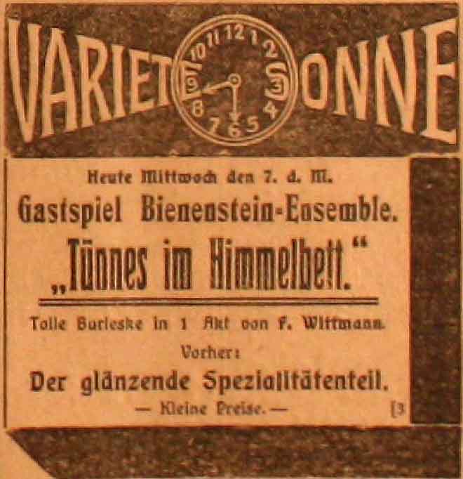 Anzeige im General-Anzeiger vom 7. Juli 1915